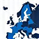 Icon representing a map of Europe